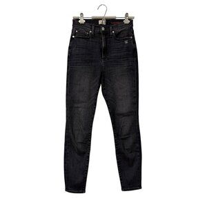 AO.LA Alice Olivia Black Magic Distressed Good High Rise Ankle Skinny Jeans 28